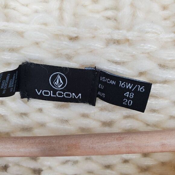 Volcom Women's Chunky Striped Classy Time Sweater Black White Brown‎ Size 16W/16 - Picture 6 of 8